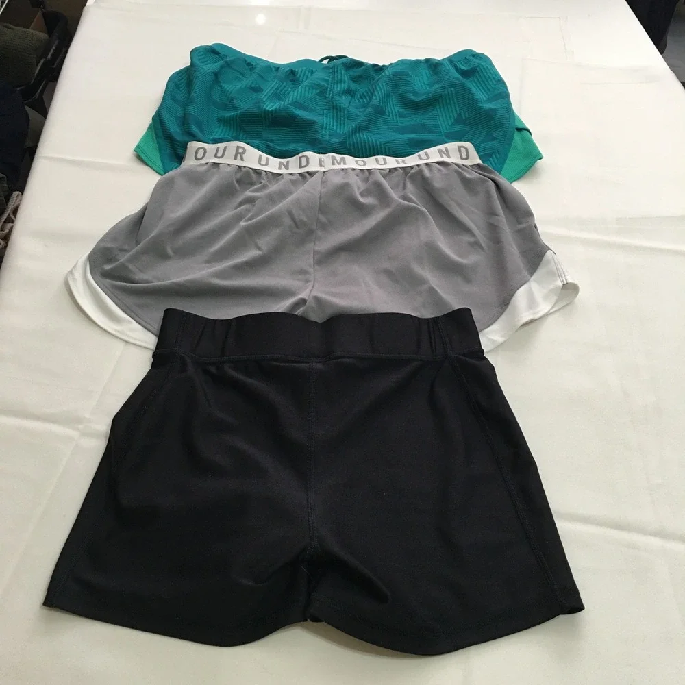 Lot of 6 Nike Under Armour Athletic Shorts Women Large Activewear Running Biker